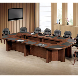 WYT 월넛 연결식 회의용 테이블 (패드형) 시리즈 - 넓은공간 레이아웃